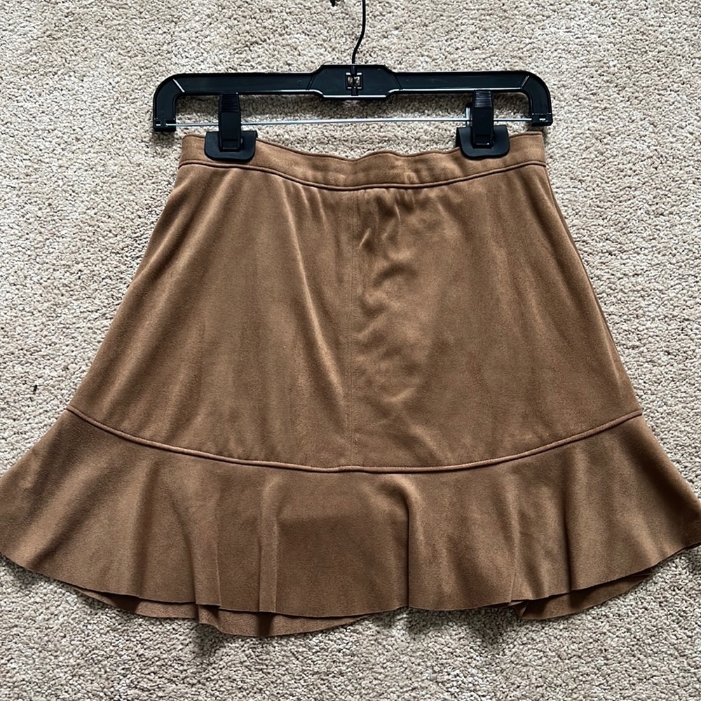 Suede mini skirt